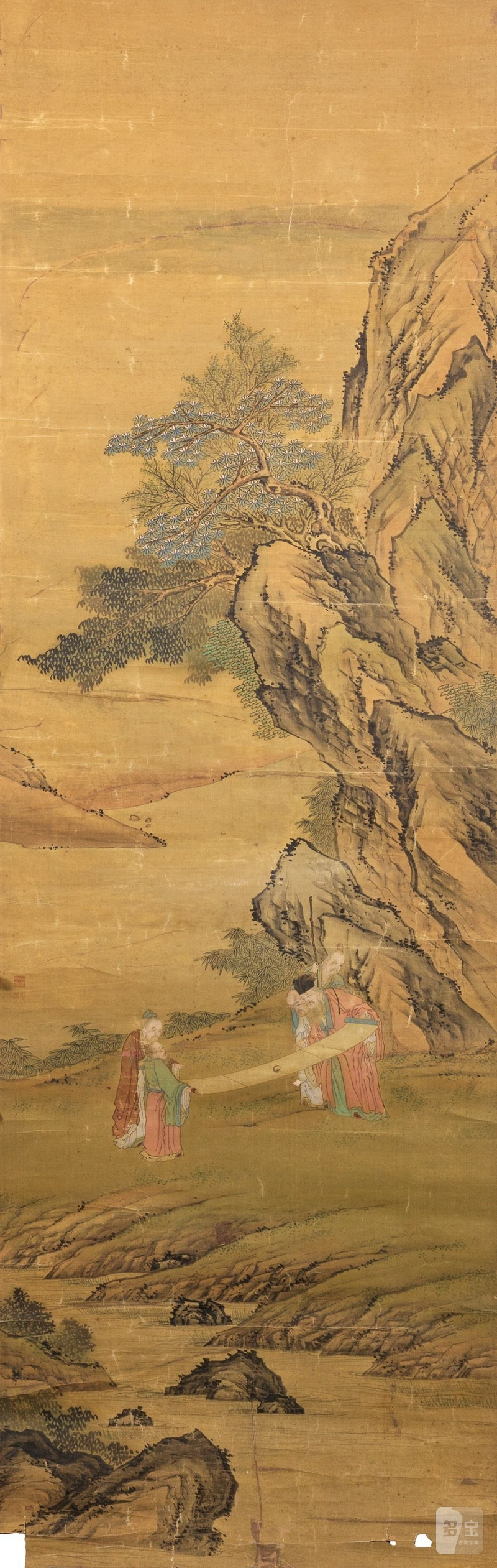 謝寶 三公圖 設色紙本 立軸 一九零五年 | XIE BAO; ZHENG WEIYIN - 图9